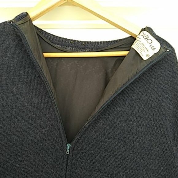 Vintage fully lined wool blue dress - Picture 7 of 7